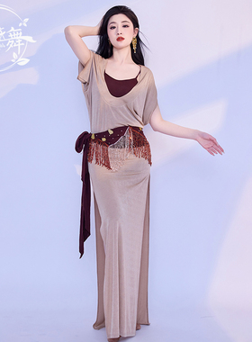 迷迭舞原创新款肚皮舞袍子练功服套装baladi民俗表演服装shaabi