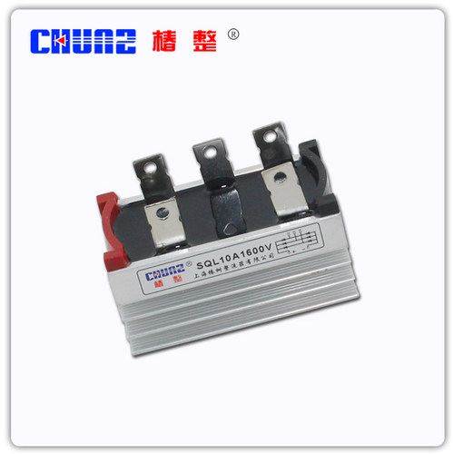 椿整 白SQL10A/20A/25A/1600V 三相整流桥 整流器桥式桥堆 带散热