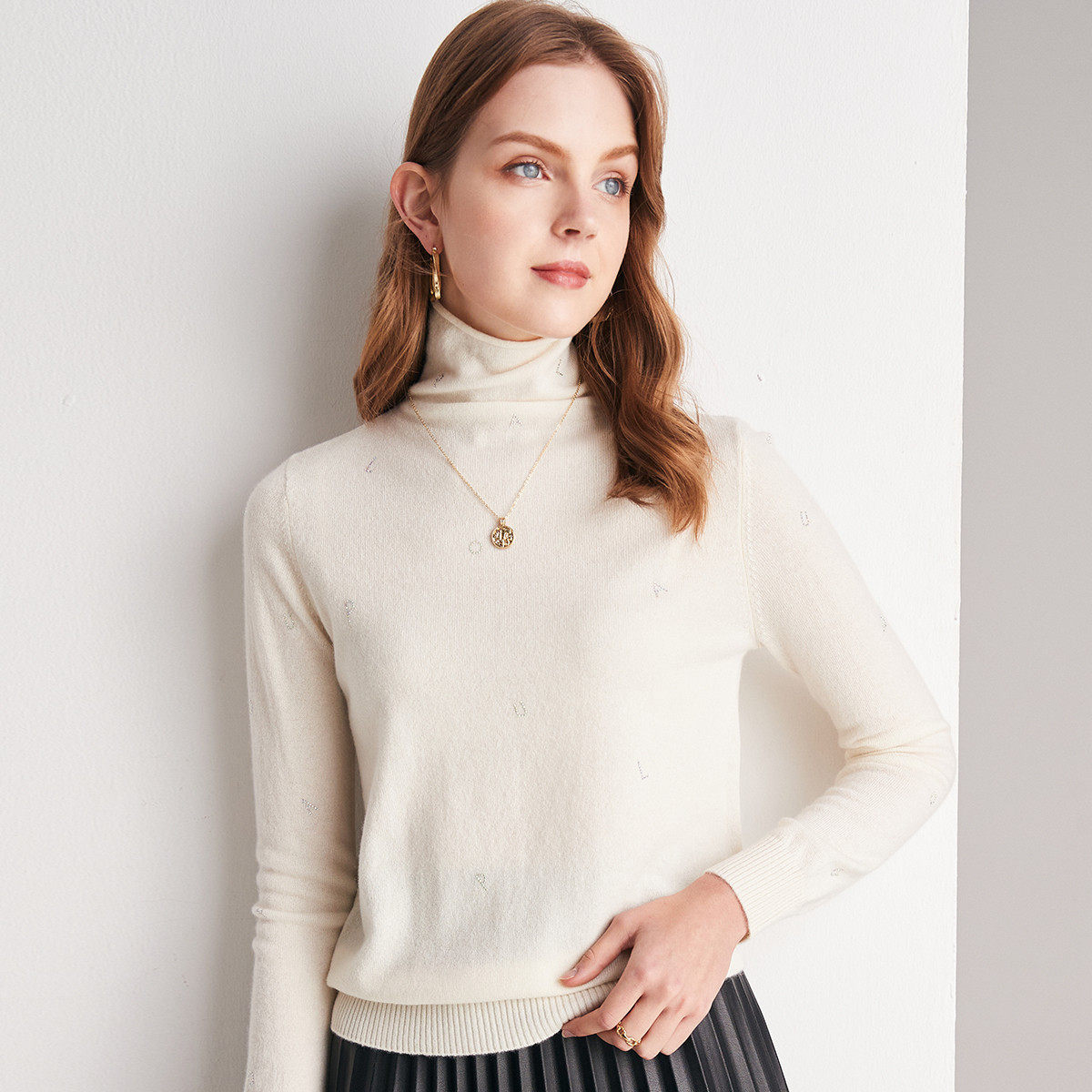 PALUOPO/帕罗山羊绒堆领女衫ET21133R-B1,女装/女士精品,羊绒衫,淘宝优惠券,粉丝福利购,淘宝优惠卷