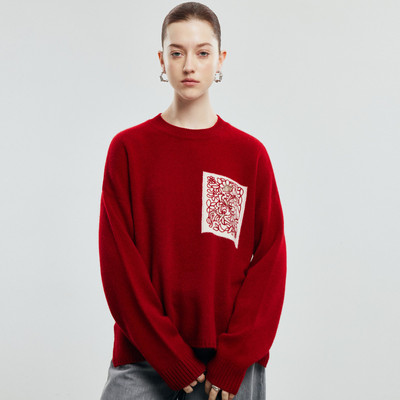 PALUOPO/帕罗绵羊毛圆领女衫ET2F8510Y