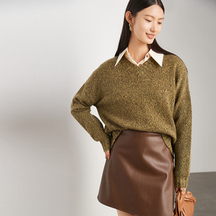 PALUOPO/帕罗山羊绒V领女衫ET21357R-B