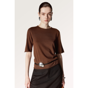 PALUOPO ET2F2071Y 帕罗秋冬圆领含桑蚕丝柔软舒适纯色百搭针织衫