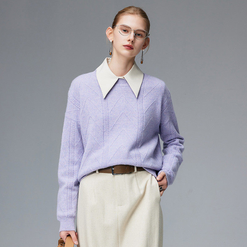 PALUOPO/帕罗山羊绒圆领女衫ET23209R