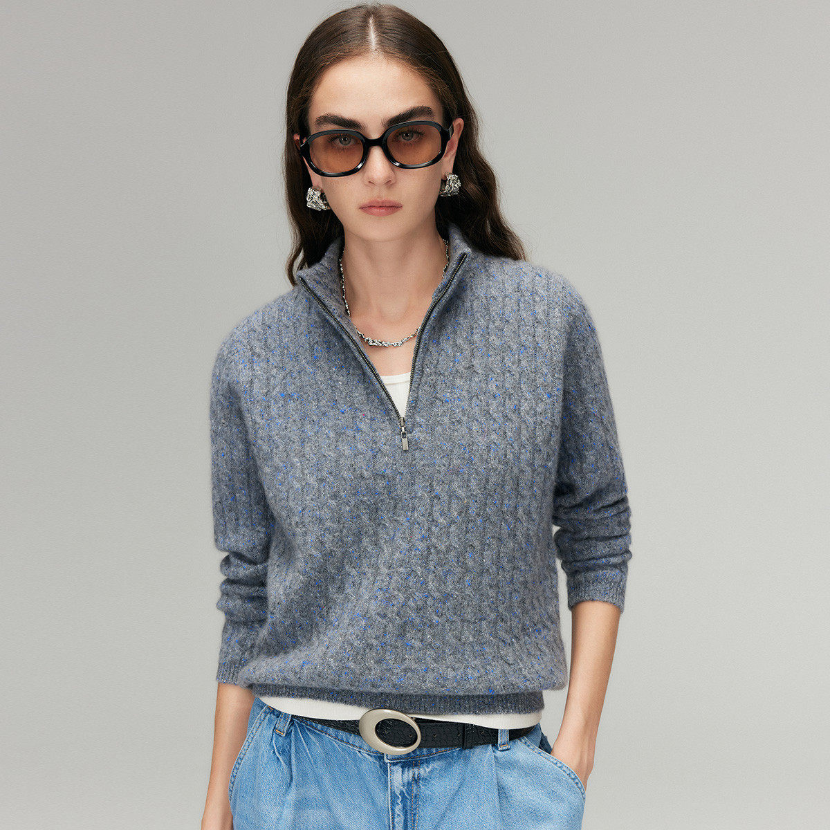 PALUOPO/帕罗秋冬拉链立领羊绒衫女ET255161R,女装/女士精品,羊绒衫,淘宝优惠券,粉丝福利购,淘宝优惠卷