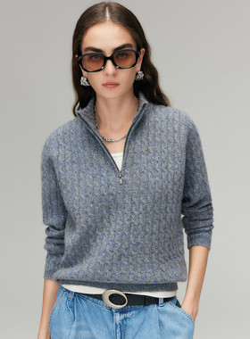 PALUOPO/帕罗秋冬拉链立领羊绒衫女ET255161R