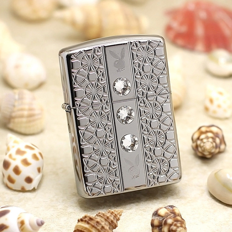 原装正品zippo打火机 盔甲深雕花花公子钻石之星光28964 北京小猫