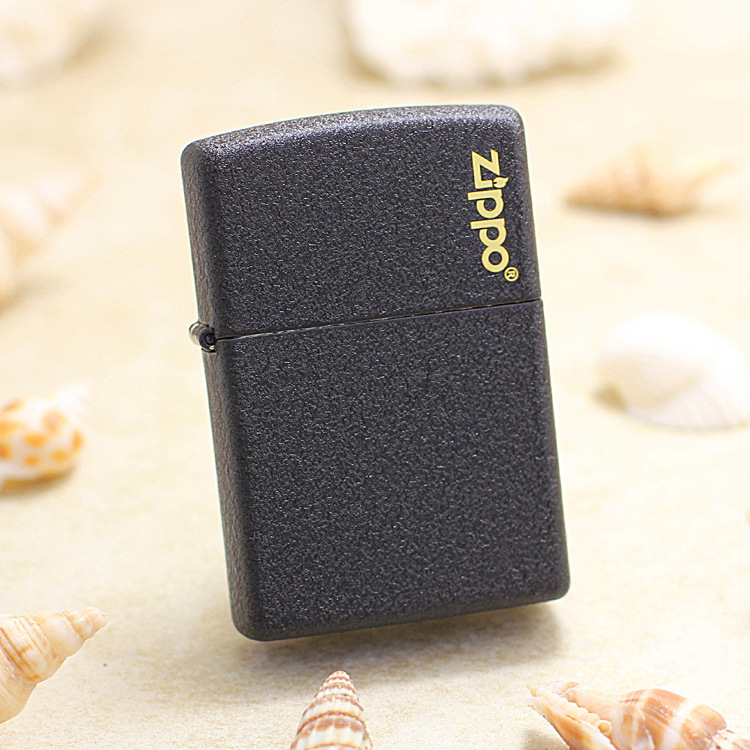 原装正品zippo打火机黑裂漆236zl商标上盖标云中小猫芝宝煤油防风
