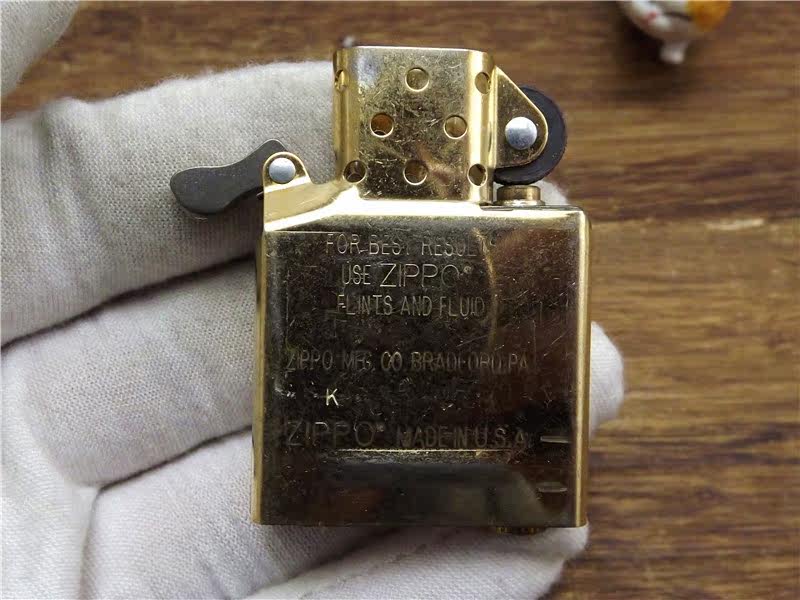 正品zippo二手内胆近新未使用14年k月金色内胆正品内胆
