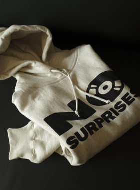 过载商店 no surprises 浅花灰重磅纯棉加绒连帽口袋卫衣男女