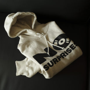 过载商店 no surprises 浅花灰重磅纯棉加绒连帽口袋卫衣男女