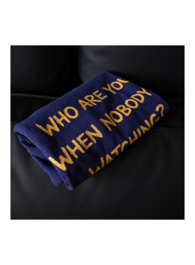 过载商店 WHO ARE YOU WHEN NOBODY’S WATCHING 宽松重磅印花T恤