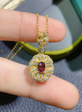 纯天然巴西碧玺吊坠高品质天然碧玺高净度满火彩