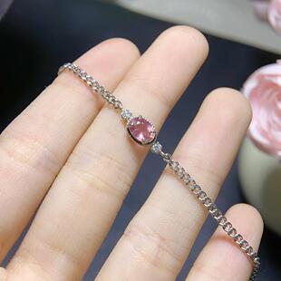 天然彩蓝宝手链女925纯银5x7mm小清水首饰ins日韩风格工厂直销