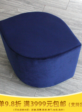 换衣凳订制 时尚创意个性树叶造型布艺沙发凳 蓝色衣帽间软包坐凳