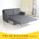 现代简约双人折叠棉麻面料灰色沙发床多色可选 北京多功能床订制