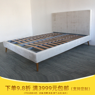 1800 北欧床订制 2000双人床 1500 2000高靠背布床多色选 经济型