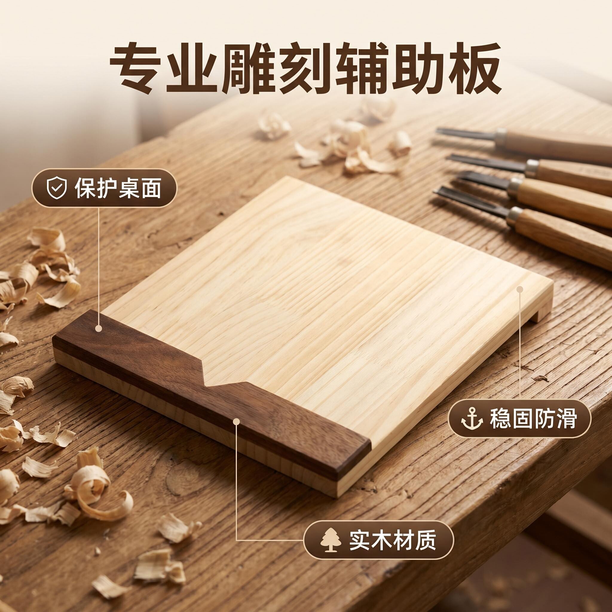 木工DIY手作雕刻垫板靠山海浪板桌面辅具防割手保护桌面保护底板图片