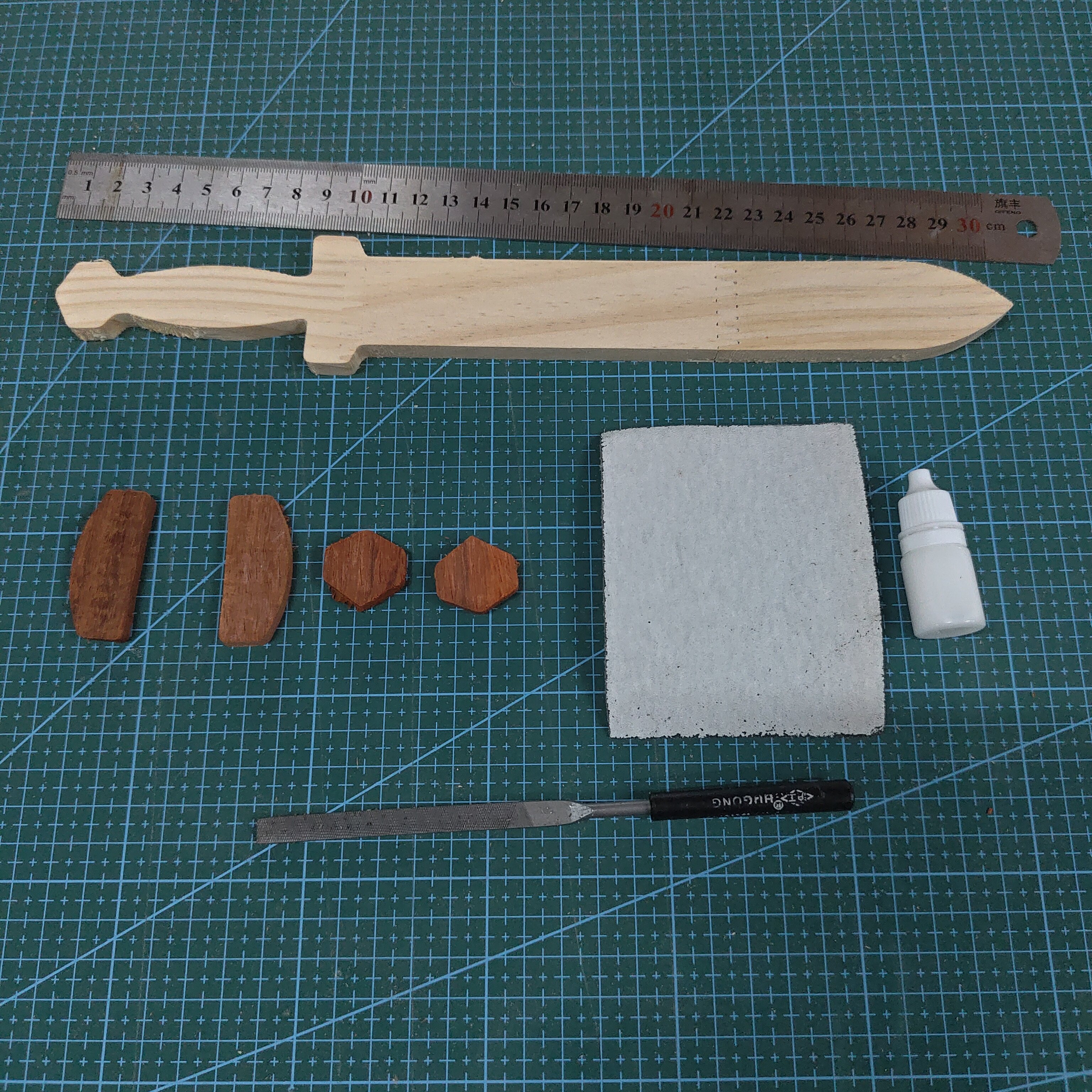 木剑玩具半成品儿童木工坊材料包手工diy木质宝剑木料幼儿园课程
