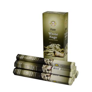 Flute印度香进口WhiteSage白鼠尾草线香空气清新水晶香薰室内持久