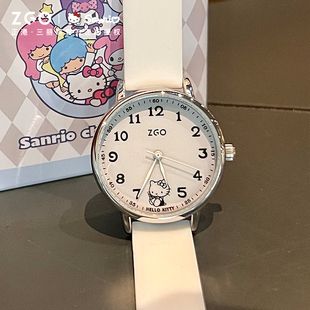 HelloKitty联名手表女款儿童女孩 小学生静音考试专用指针式女表