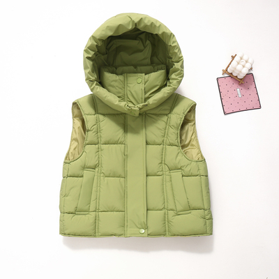 2025年冬季新款男童女童连帽马甲背心羽绒棉加厚保暖外穿中大童