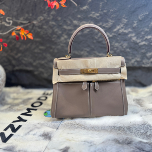 大象灰lakis双拉链凯莉包k28私人订制蜡线纯手缝H家swift单肩包