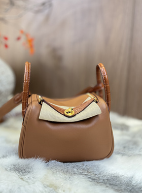 Mini LD Touch CK37金棕色Swift拼雾面美洲鳄鱼皮 金扣 全手缝