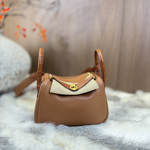 Mini LD Touch CK37金棕色Swift拼雾面美洲鳄鱼皮 金扣 全手缝