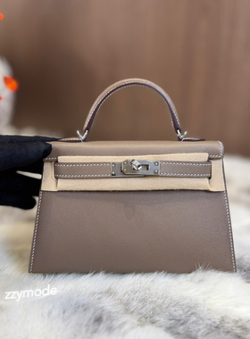 大象灰H家迷你二代mini凯莉全手工蜡线缝制madame皮现货