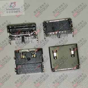 HDMI母座 定位柱高清傳輸接口插座 HDMI母座19P三排針4腳插件帶