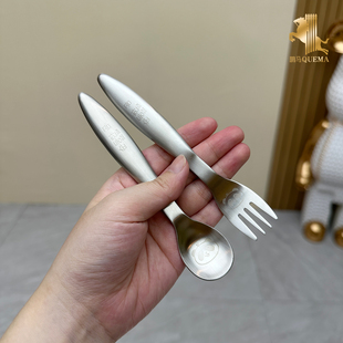 304不锈钢汤勺儿童汤匙卡通图案勺子叉子家用汤匙叉勺食品级套装