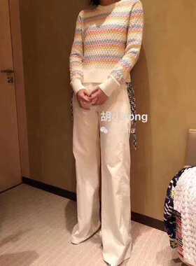 套头小香风气质拼色毛衣名媛时尚优雅毛衣打底衫