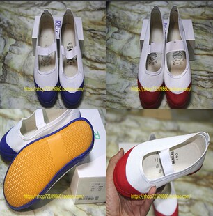 学生幼儿园小白鞋白球鞋儿童白布鞋男童女童白色红边蓝边纯色软底