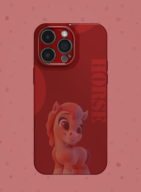 呆萌小马 红色 适用iPhone17/16promax手机壳华为p70/p80pro小米15一加ACE3V软opporeon14荣耀X60/VIVOX200