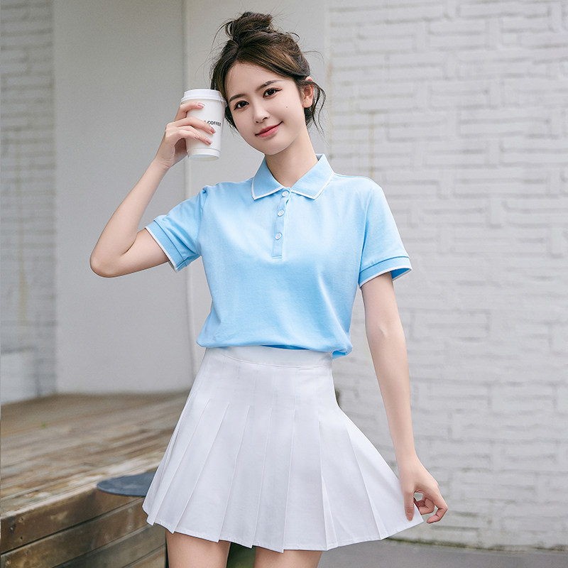 幼儿园老师园服夏季短袖套装裙幼师时尚气质POLO衫定制教师工作服