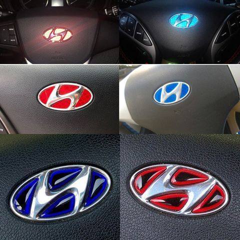 现代悦动领动朗动瑞纳悦纳菲斯塔车标贴方向盘标志贴水晶滴塑标贴