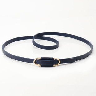 2025无孔小腰带女复古细皮带免打孔装饰毛衣衬衣连衣裙西装简约黑