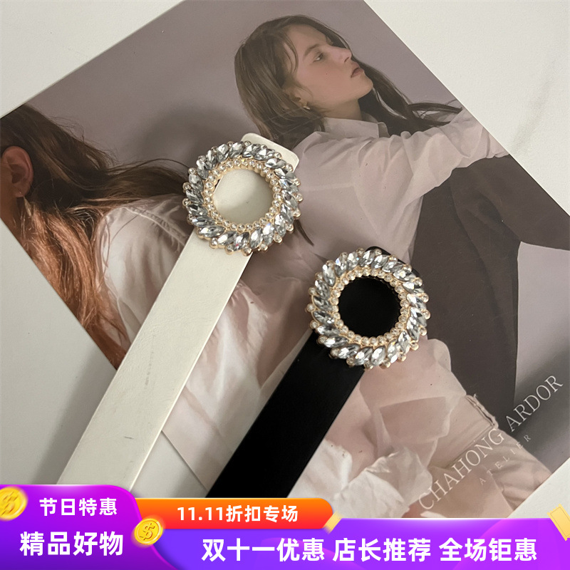 韩版水钻镶嵌腰带女装饰