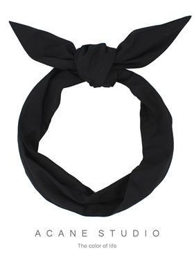 ACANE 纯黑色个性气质简约朋克酷帅日韩包头巾兔耳朵发带箍头饰品