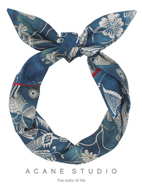 ACANE 复古做旧纸鸢文艺小清新中式个性牛仔超宽打结发带箍头饰品