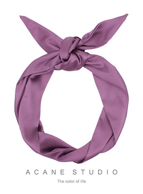 ACANE 丝绸纯色文艺复古气质个性欧美超宽铁丝包头巾发带头饰品