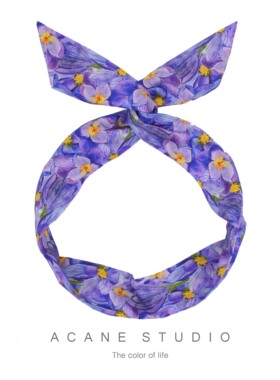 ACANE 紫色花朵气质文艺复古小清新梦幻超仙甜美兔耳朵发带头饰品