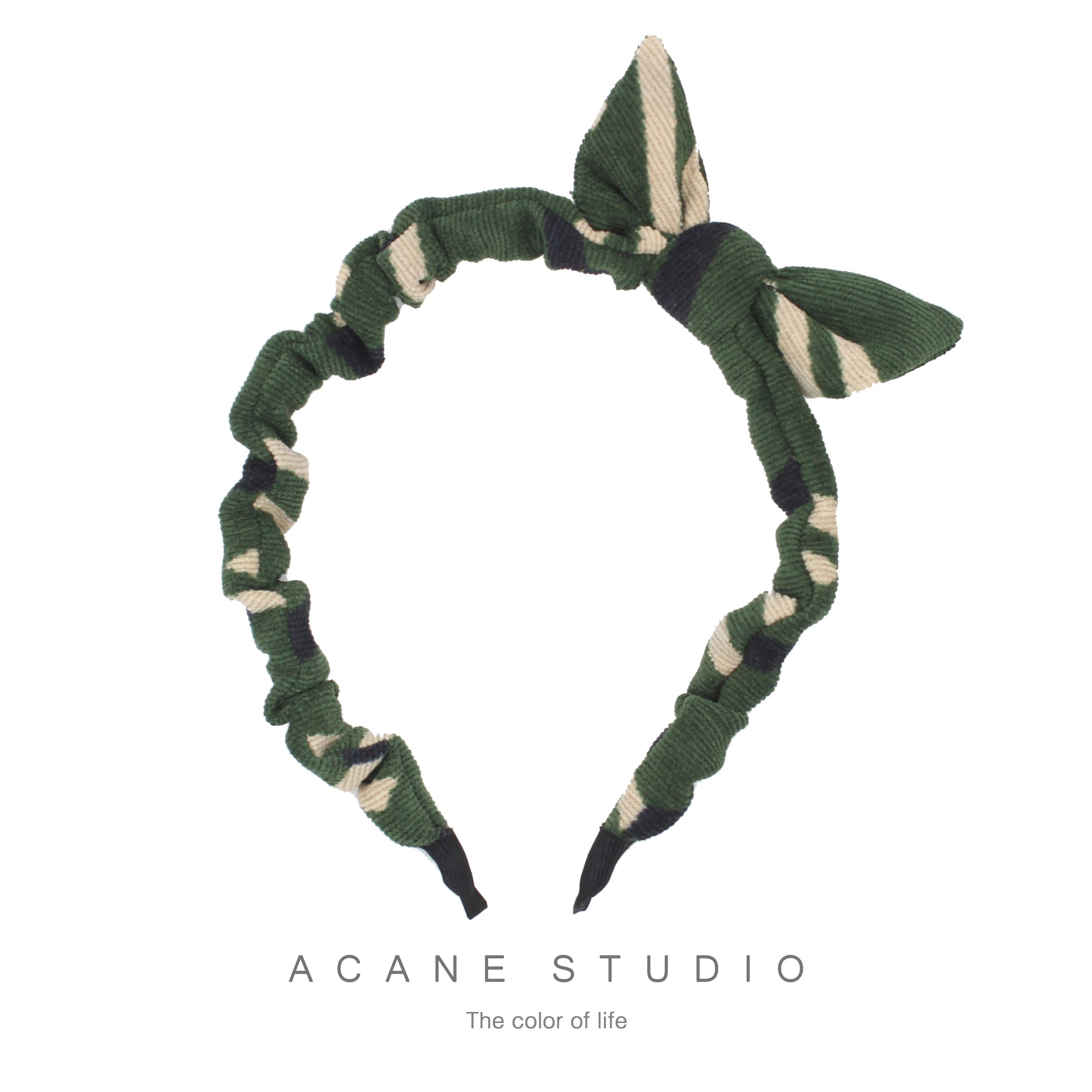 ACANE 灯芯绒复古文艺小清新可爱甜美日韩小蝴蝶结发箍卡头饰品