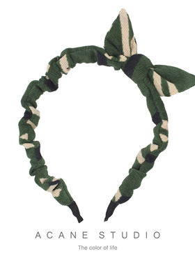 ACANE 灯芯绒复古文艺小清新可爱甜美日韩小蝴蝶结发箍卡头饰品