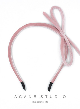 ACANE 金丝绒超细蝴蝶结气质文艺复古小清新甜美可爱发箍卡头饰品
