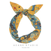 ACANE 油画星空气质文艺复古小清新日系韩国打结铁丝宽发带头饰品