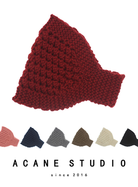 ACANE 毛线编织菠萝豆超宽气质欧美日韩保暖包头弹力发带箍头饰品