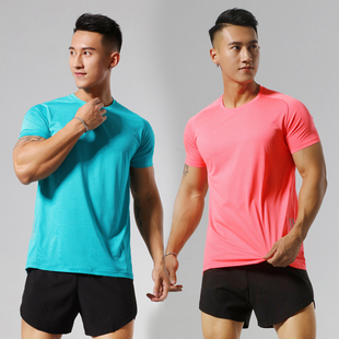 运动短袖男宽松跑步速干上衣篮球训练圆领T恤弹力透气健身房衣服