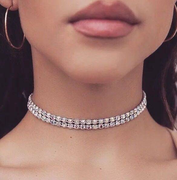 韩国欧美气质潮人脖子链钻石女短款锁骨链颈链项链简约