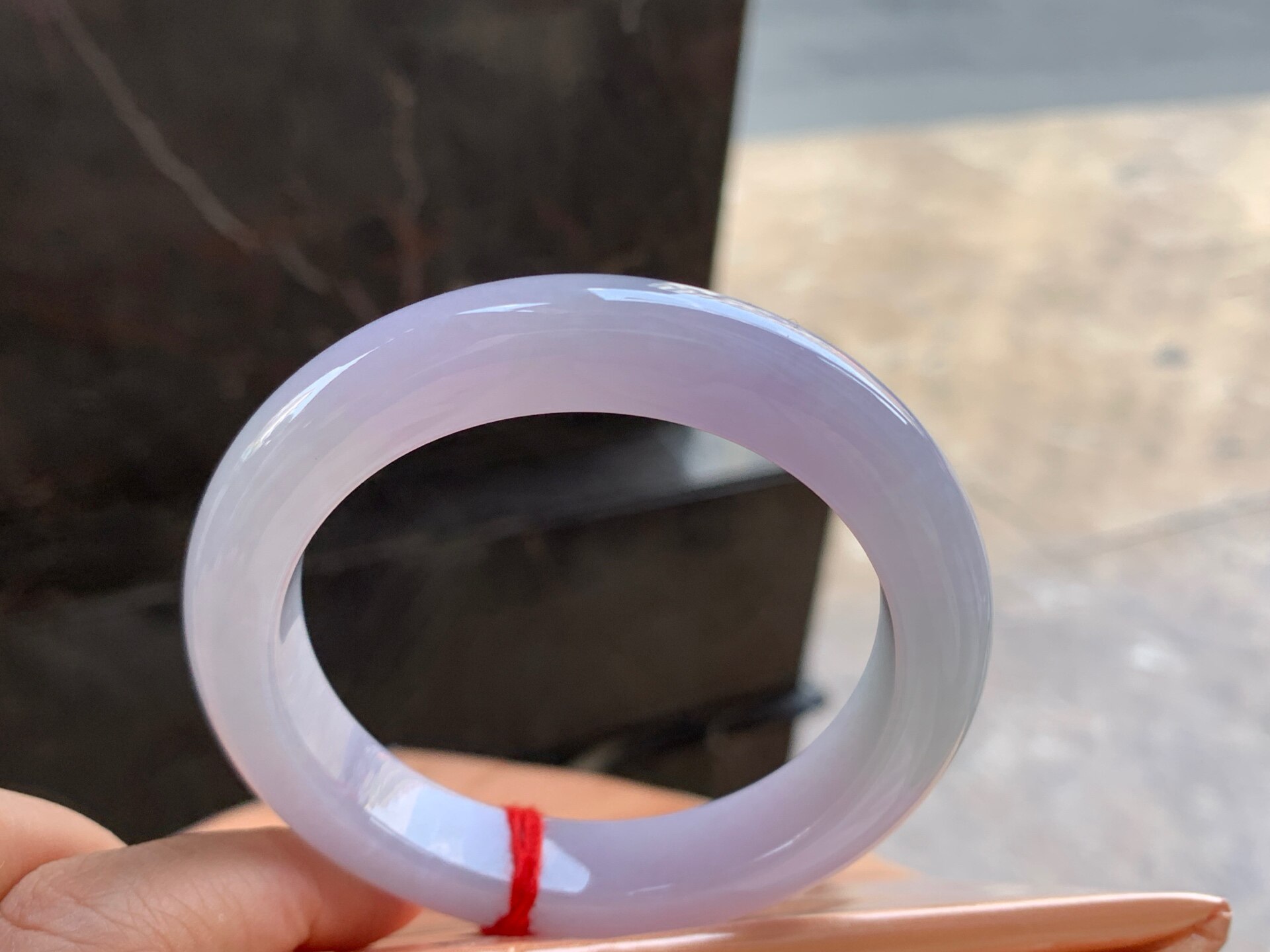 翡翠紫罗兰手镯 圈口57